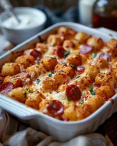 Read more about the article Pizza Tot Casserole (Easy Beginner Comfort Food)