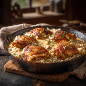 Read more about the article Smothered Chicken and Rice – Classic Southern Comfort Food