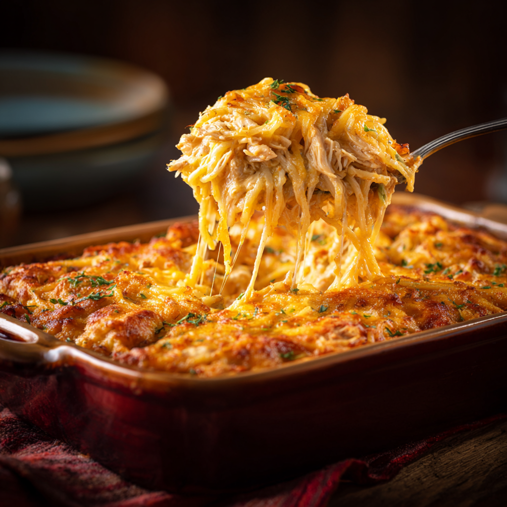 You are currently viewing Spicy Southern Cheesy Chicken Spaghetti Casserole