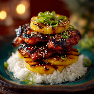 Read more about the article Hawaiian Huli Huli Chicken Stack (Sweet, Savory & Tropical)