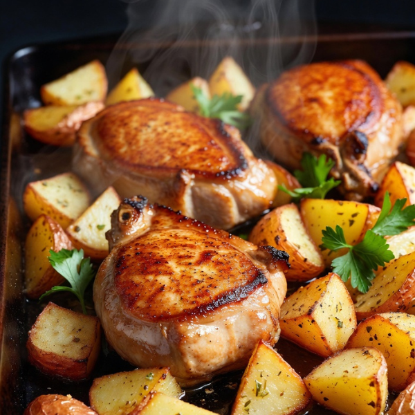 You are currently viewing Easy Sheet Pan Pork Chops and Potatoes – Juicy One-Pan Dinner