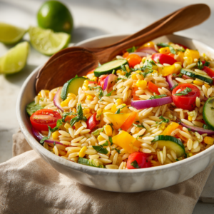 Read more about the article Vibrant Rainbow Orzo Salad – Fresh & Colorful Summer Side