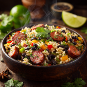 Read more about the article Black Beans and Rice with Sausage – Smoky One-Pot Comfort Food